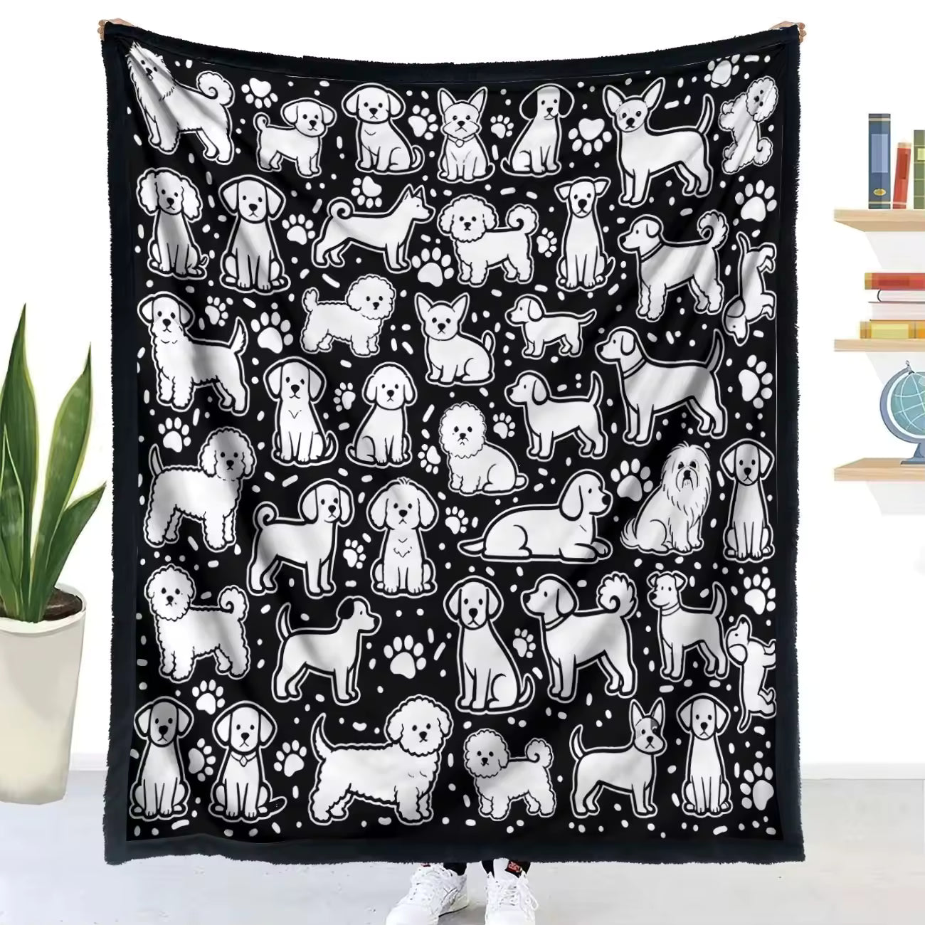 Halloween Coloring Blanket with 24 Washable Markers
