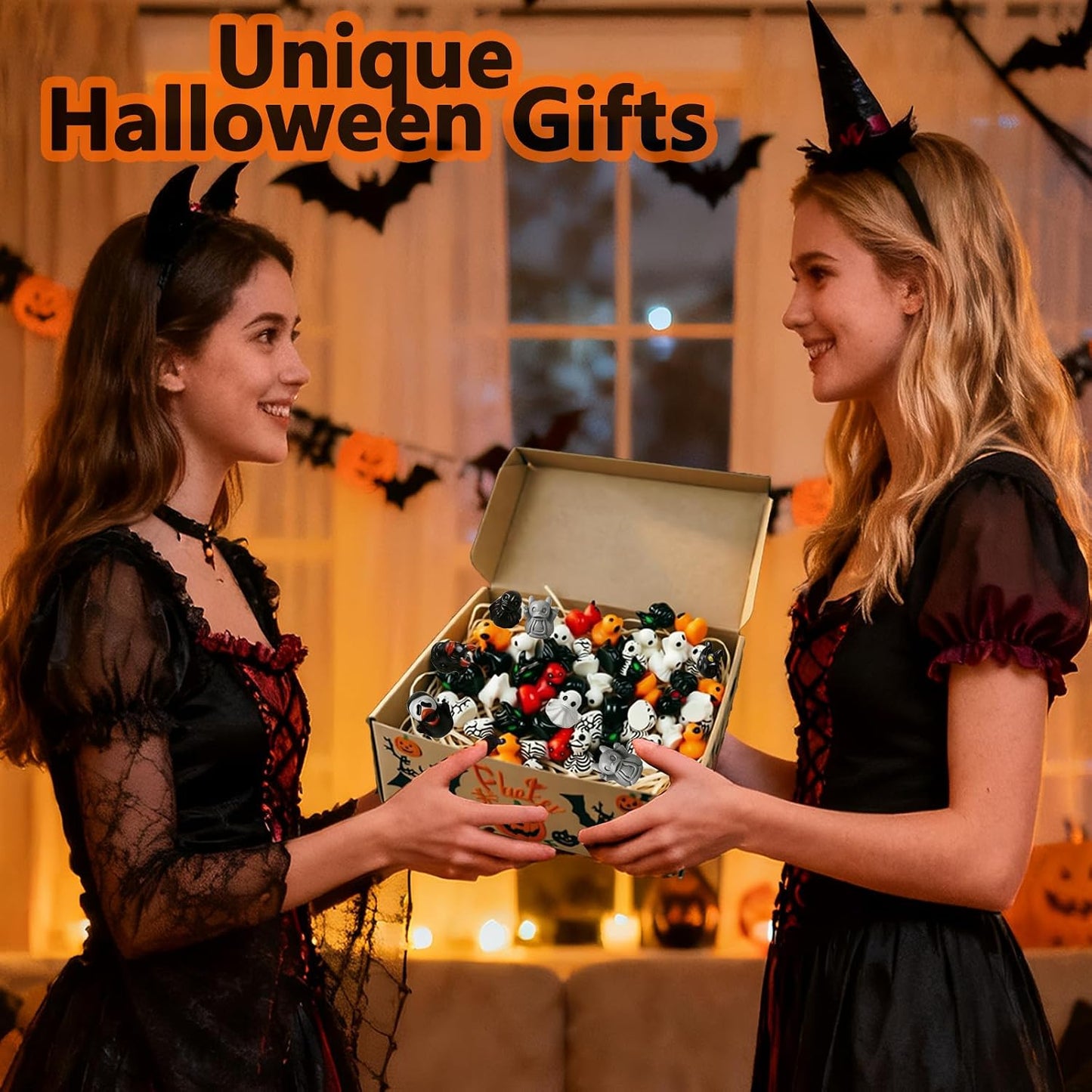 60PCS Halloween Mini Resin Ducks