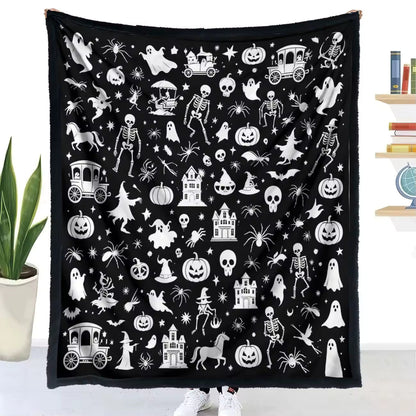 Halloween Coloring Blanket with 24 Washable Markers