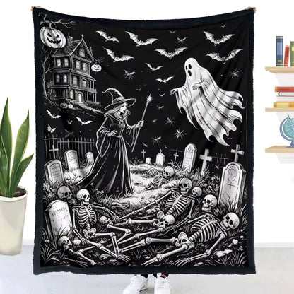 Halloween Coloring Blanket with 24 Washable Markers