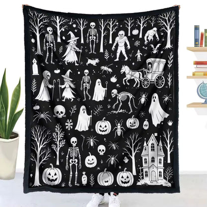 Halloween Coloring Blanket with 24 Washable Markers