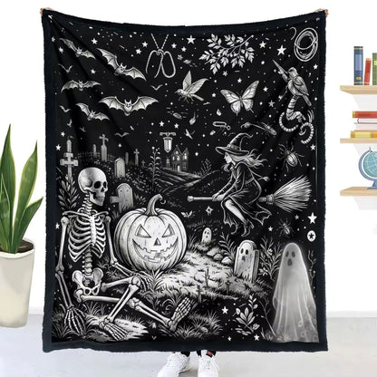 Halloween Coloring Blanket with 24 Washable Markers