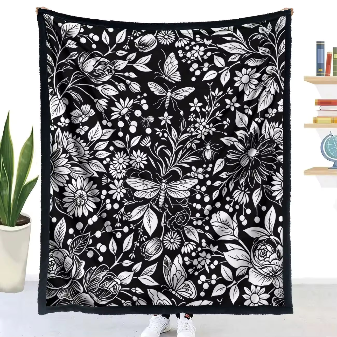 Halloween Coloring Blanket with 24 Washable Markers