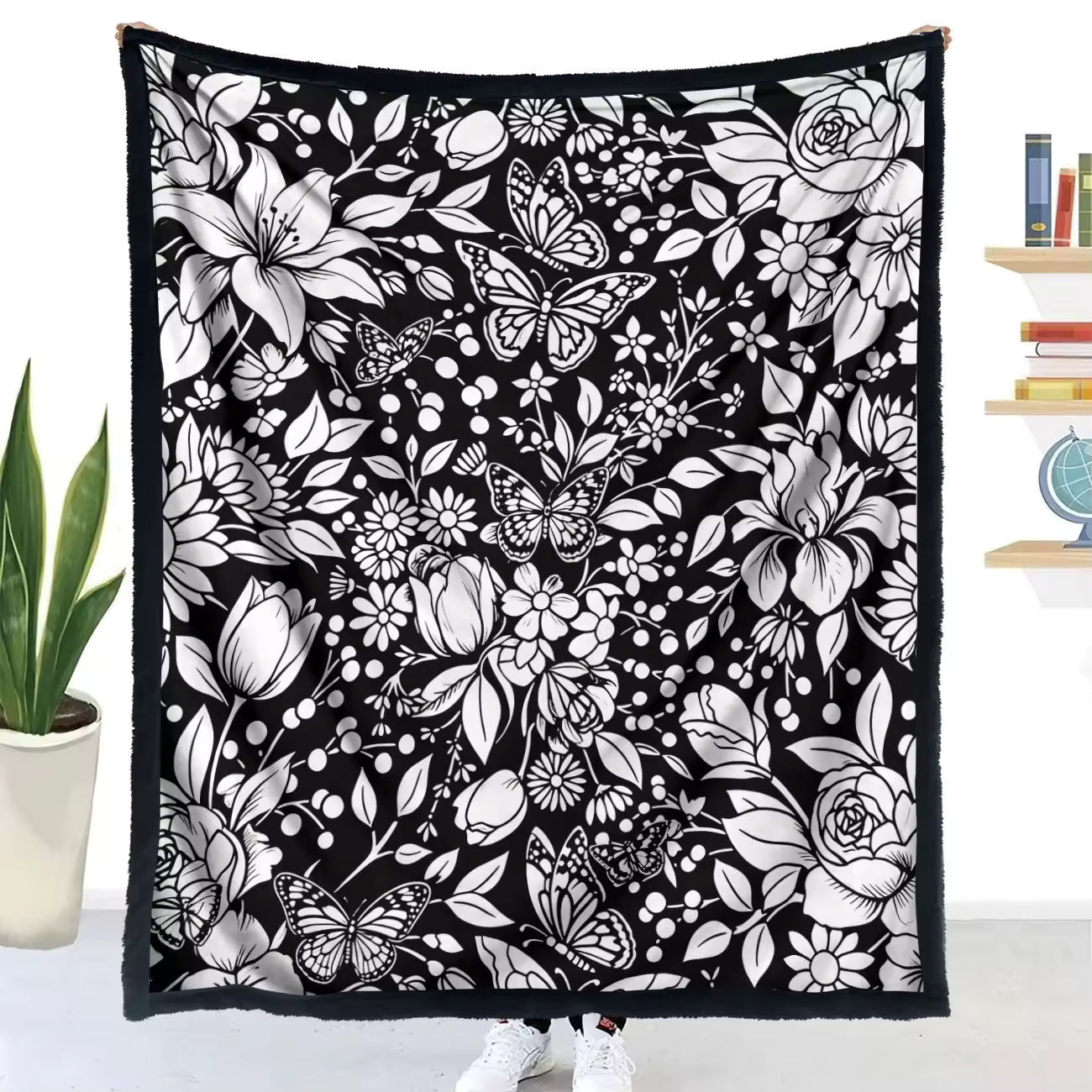 Halloween Coloring Blanket with 24 Washable Markers