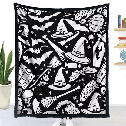 Halloween Coloring Blanket with 24 Washable Markers