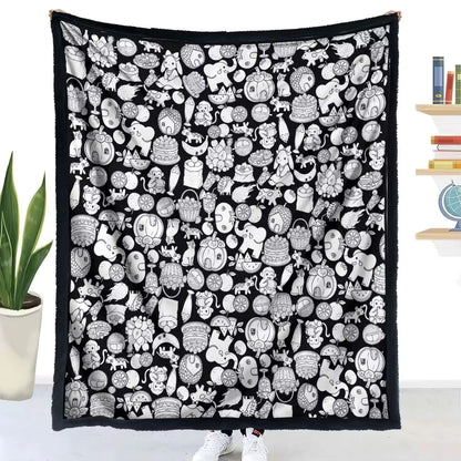 Halloween Coloring Blanket with 24 Washable Markers