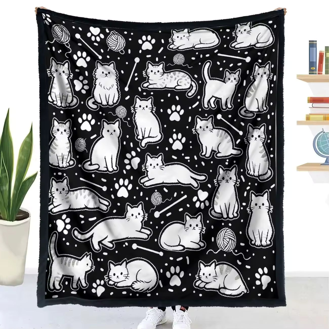 Halloween Coloring Blanket with 24 Washable Markers