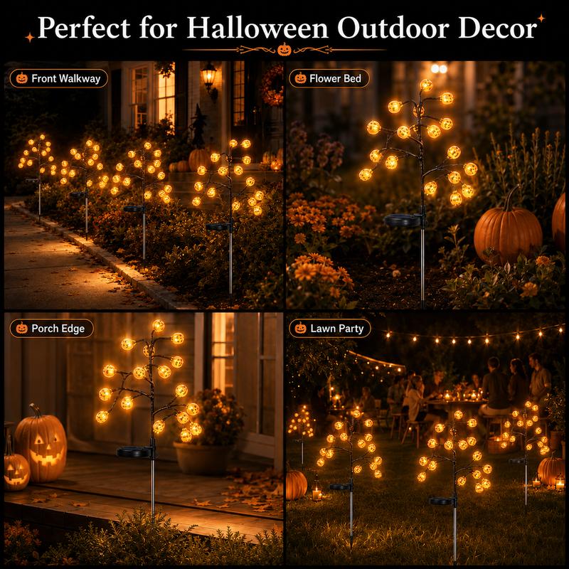 Pumpkin Solar Stake Lights – 2 Pack