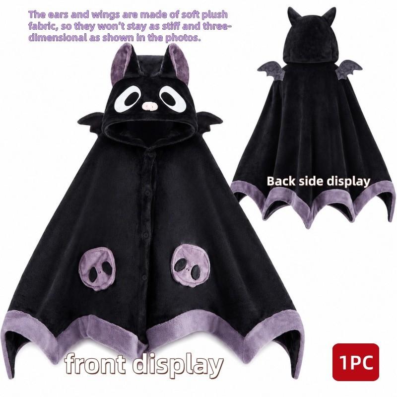 Cozy Halloween Bat Costume Poncho