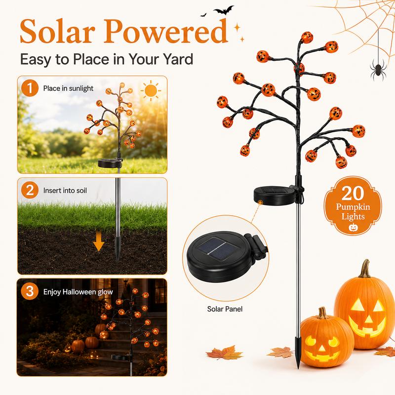 Pumpkin Solar Stake Lights – 2 Pack