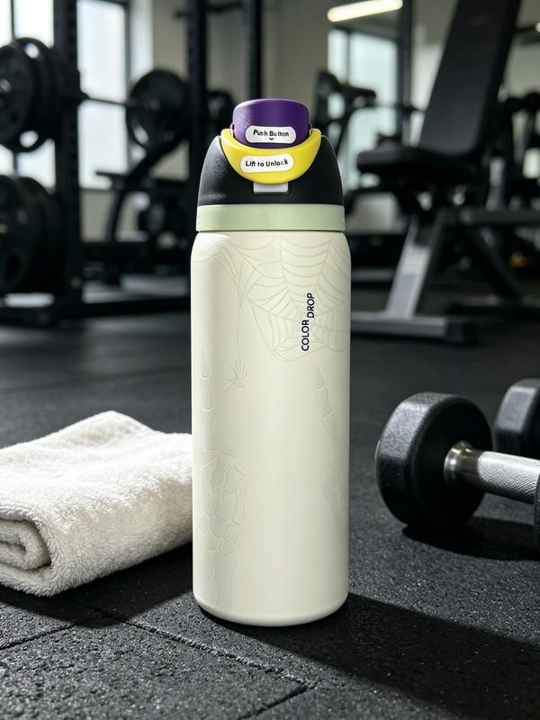 Glow-in-the-Dark Skeleton Insulated Water Bottle – 24 oz