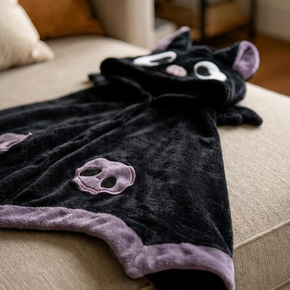 Cozy Halloween Bat Costume Poncho