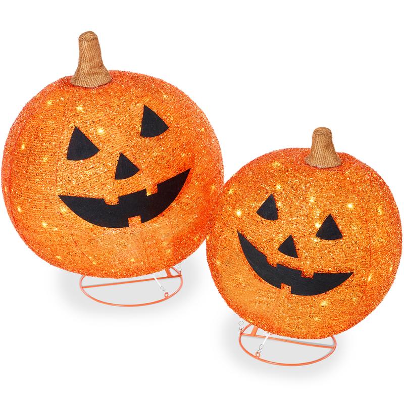 Lighted Pop-Up Halloween Pumpkin Set – 2 Pack