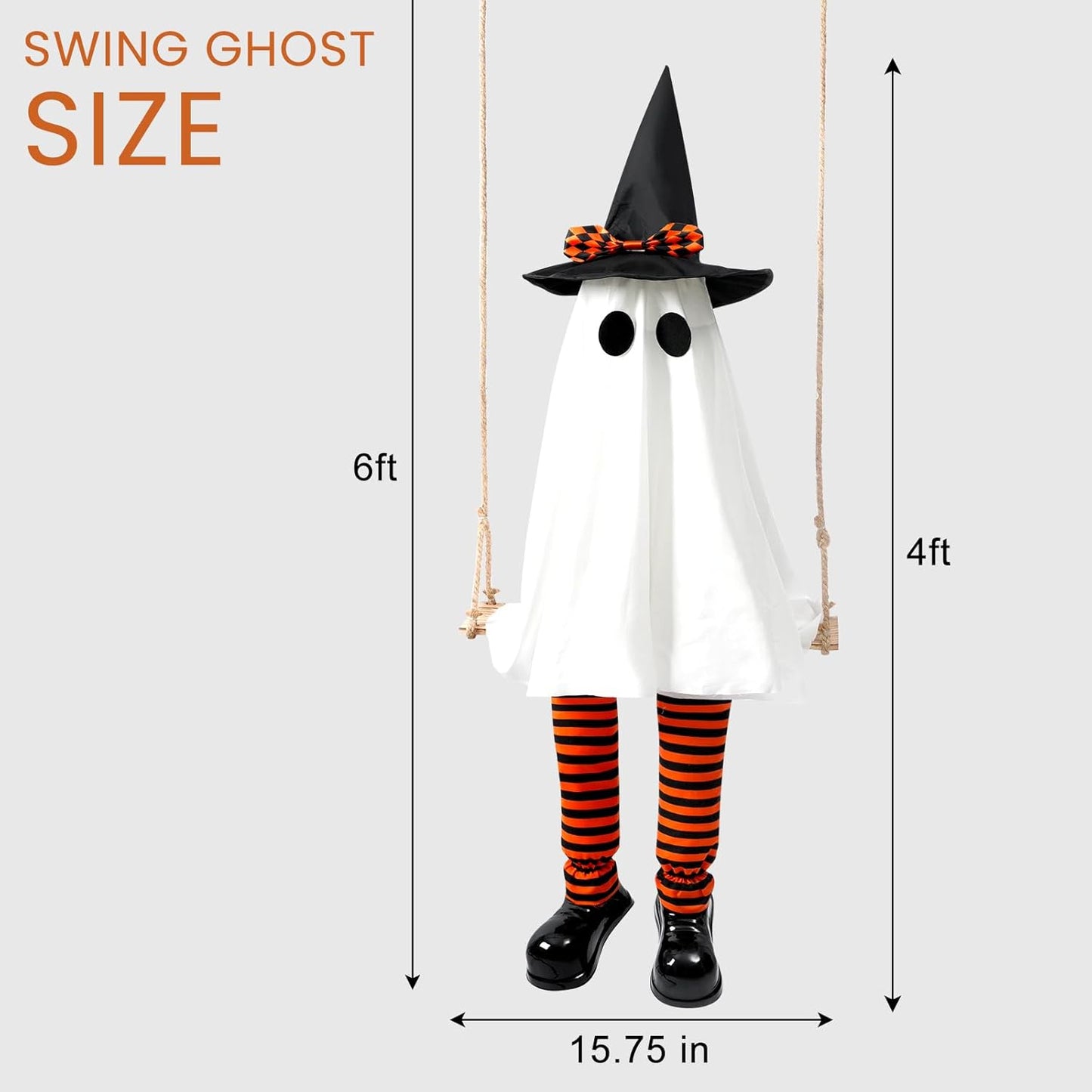 Light-Up Halloween Swing Ghost
