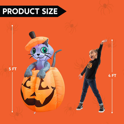 5FT Animated Halloween Cat Inflatable