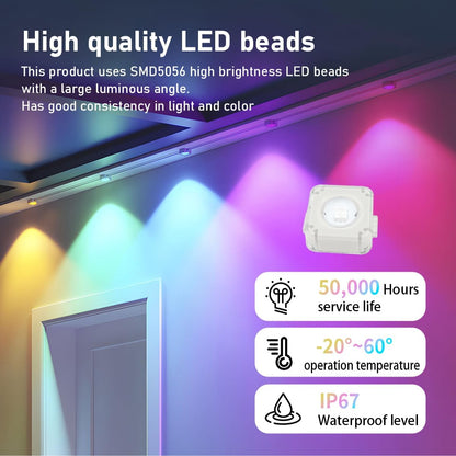 50 FT Permanent Outdoor RGB Lights with 30 LEDs