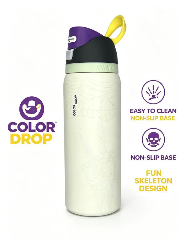 Glow-in-the-Dark Skeleton Insulated Water Bottle – 24 oz