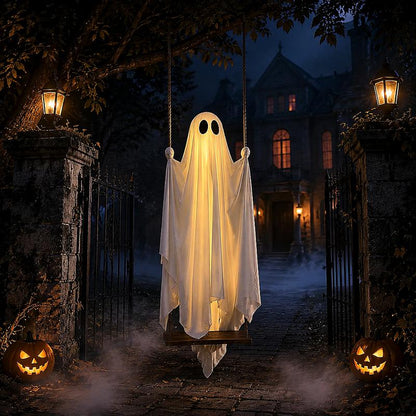 Light-Up Hanging Ghost Swing Decoration with Remote