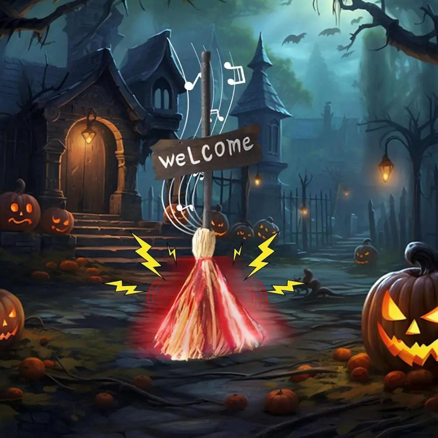 Dancing Witch Broom Decoration