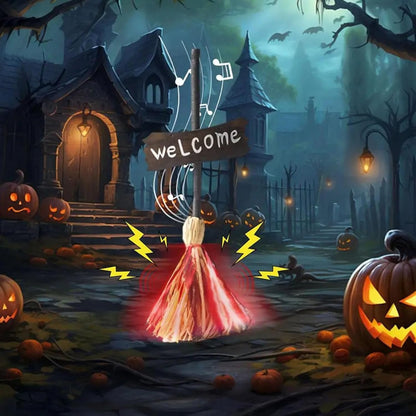 Dancing Witch Broom Decoration