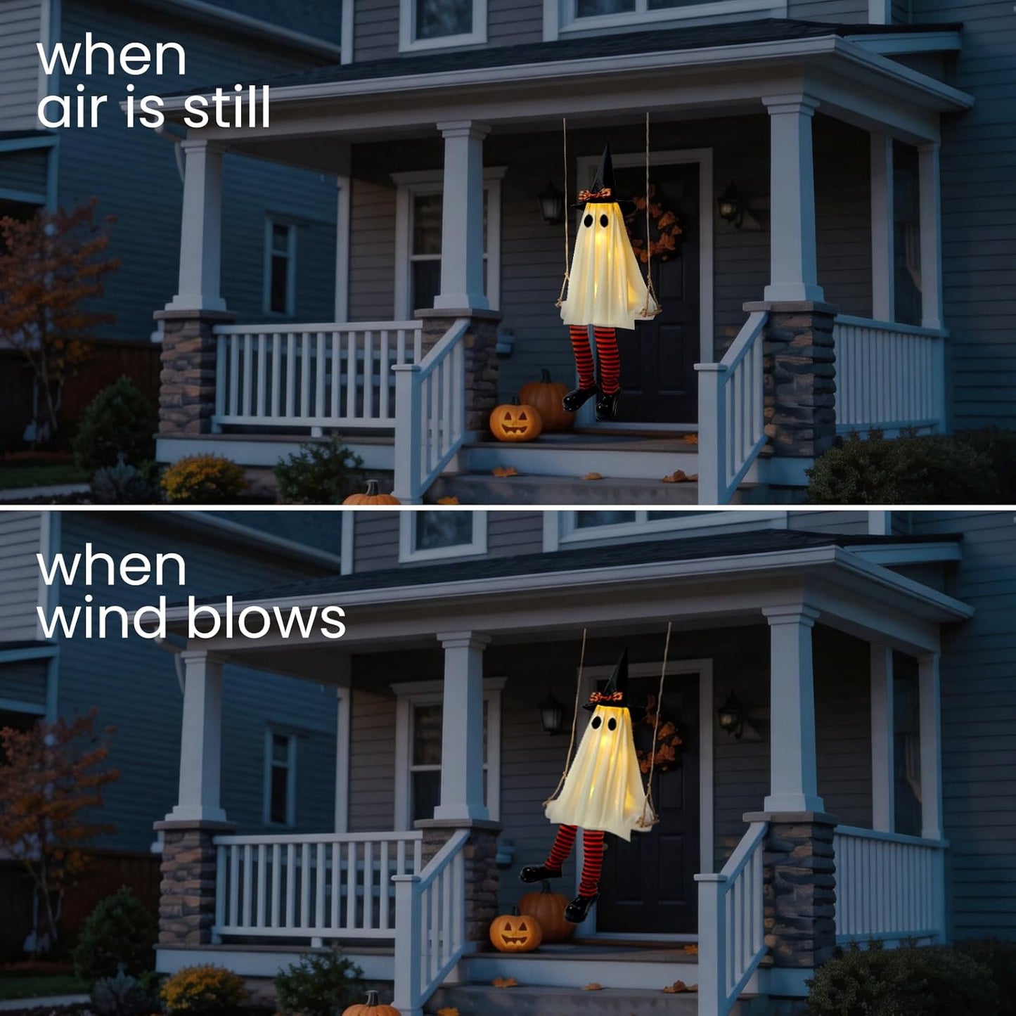 Light-Up Halloween Swing Ghost