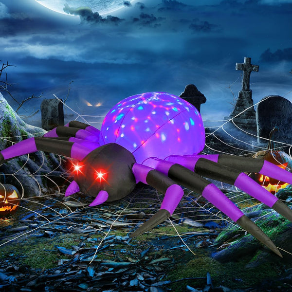 9 FT Halloween Giant Light-Up Spider Inflatable