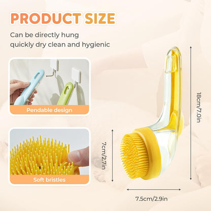 Pet Bath Brush with Shampoo Dispenser