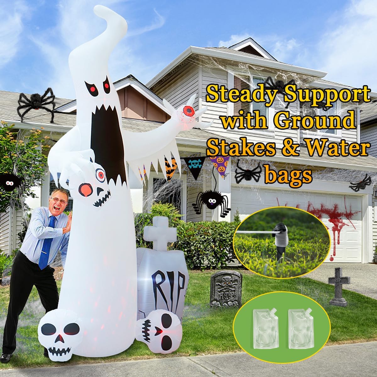 12FT Giant Halloween Ghost Inflatable