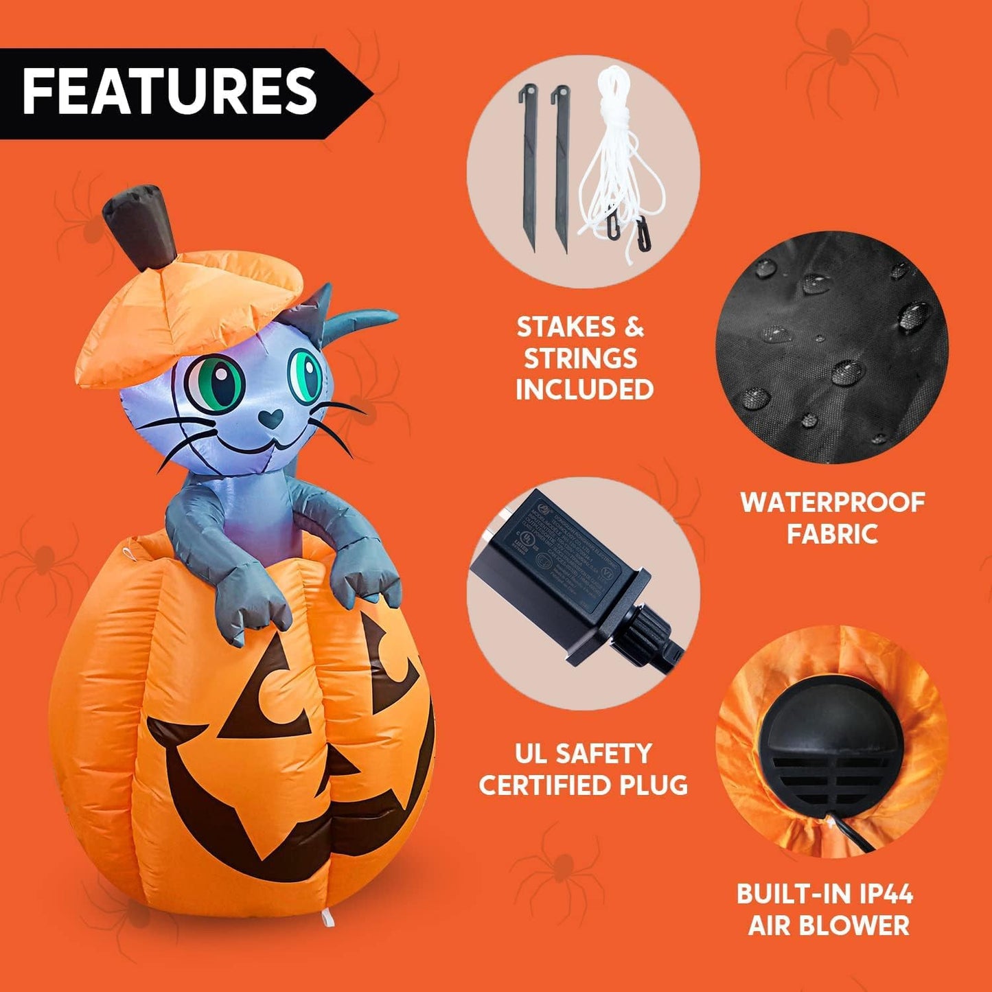 5FT Animated Halloween Cat Inflatable