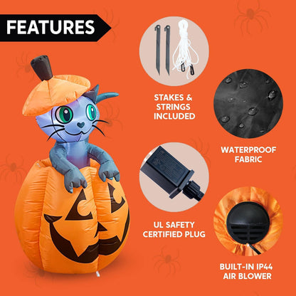 5FT Animated Halloween Cat Inflatable