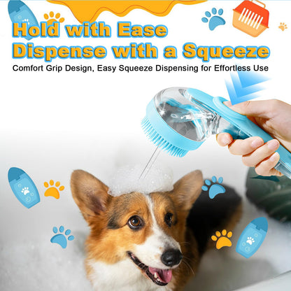 Pet Bath Brush with Shampoo Dispenser