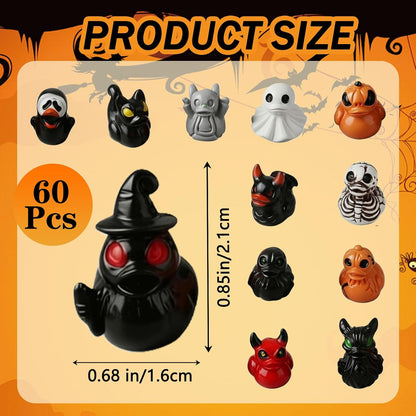 60PCS Halloween Mini Resin Ducks