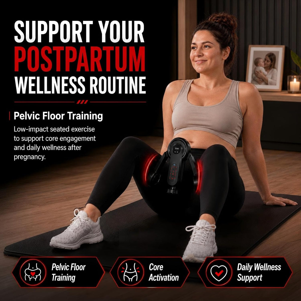 Adjustable Thigh & Pelvic Floor Trainer with Digital Counter