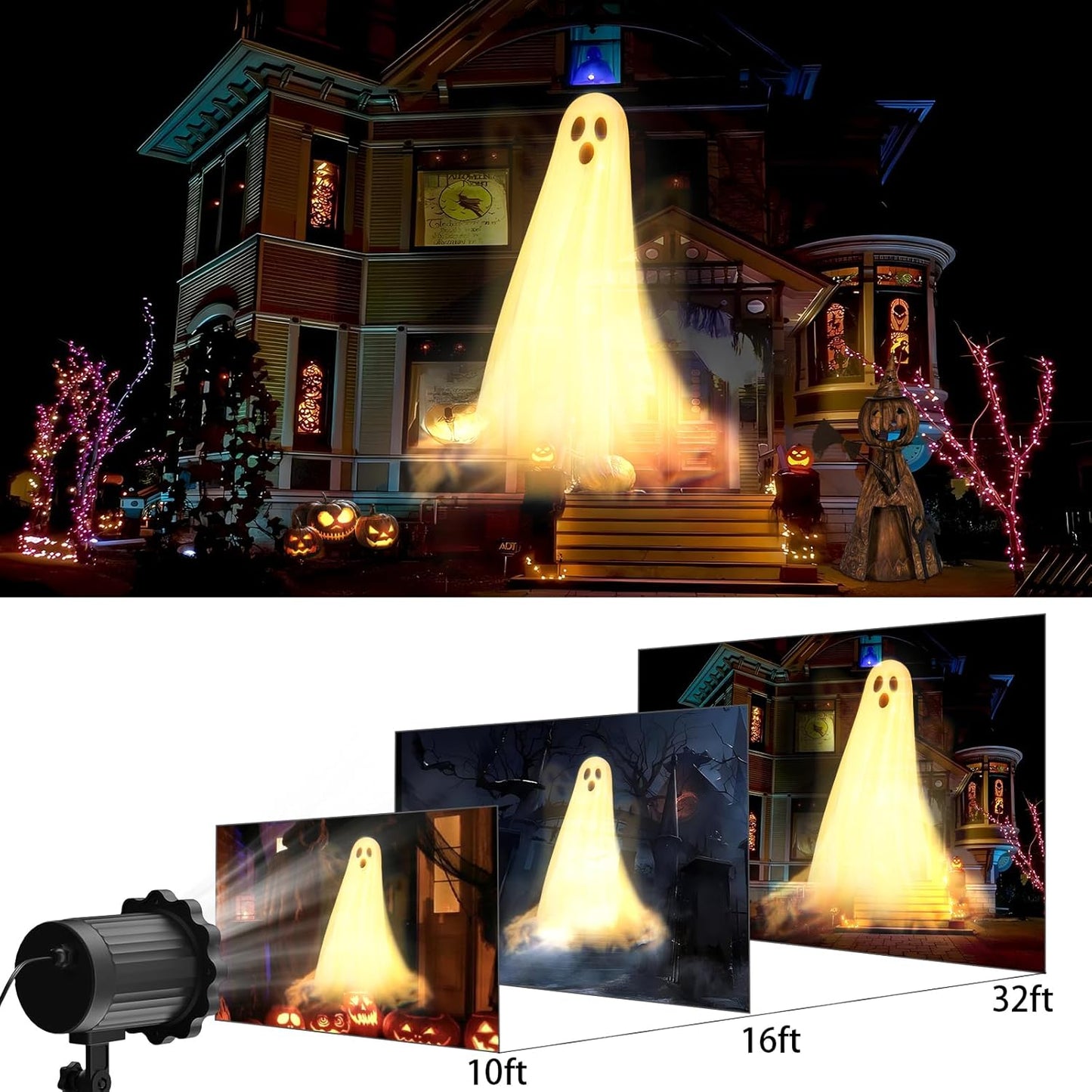 3D Ghost Halloween Projector Light