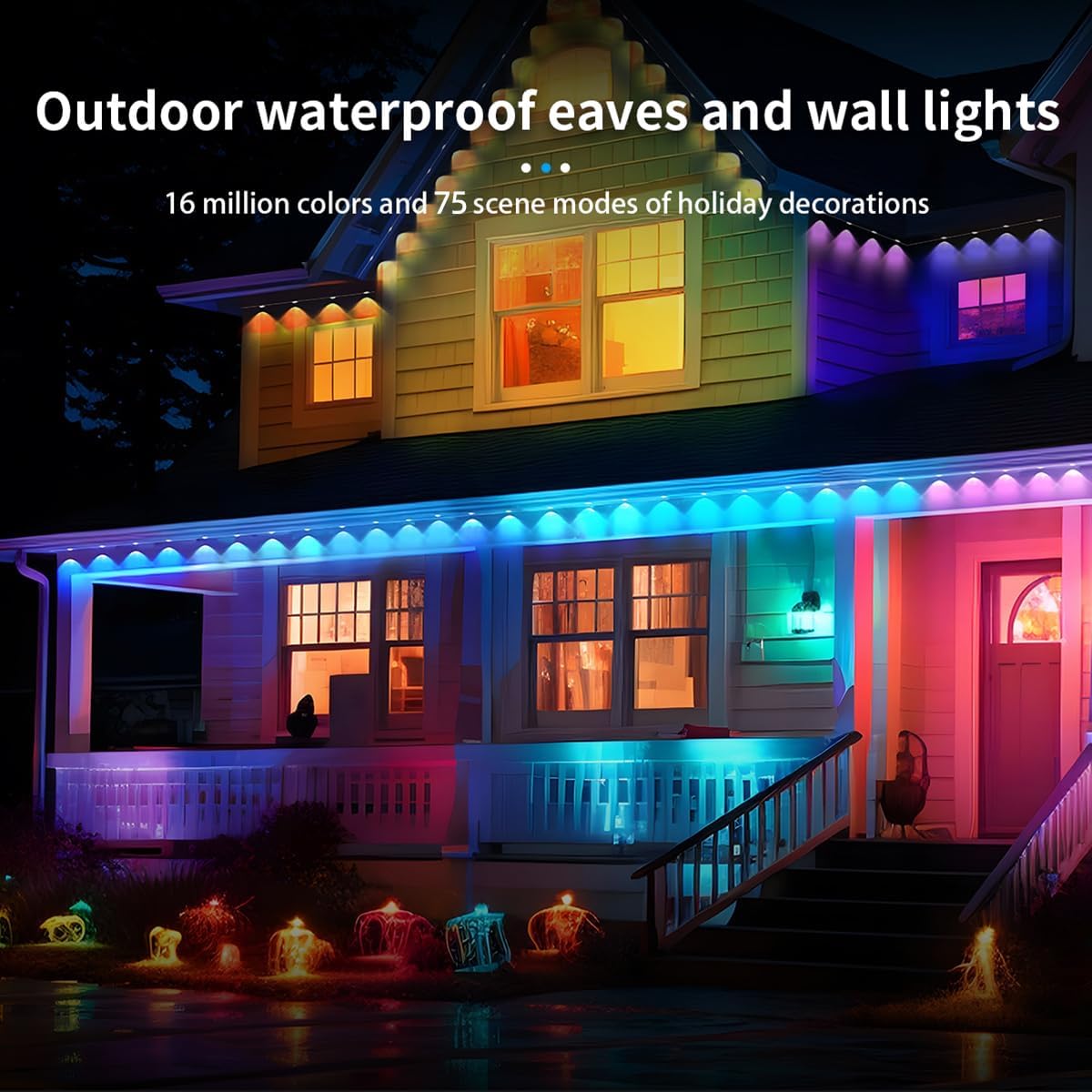 50 FT Permanent Outdoor RGB Lights with 30 LEDs