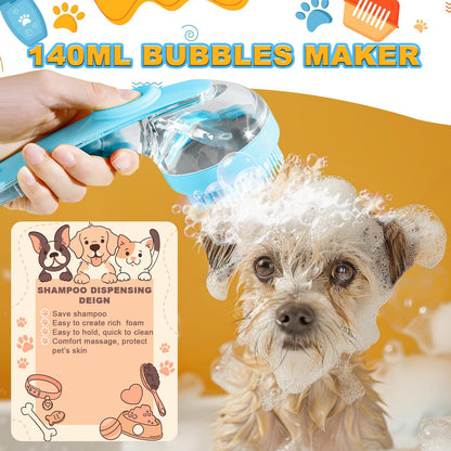 Pet Bath Brush with Shampoo Dispenser