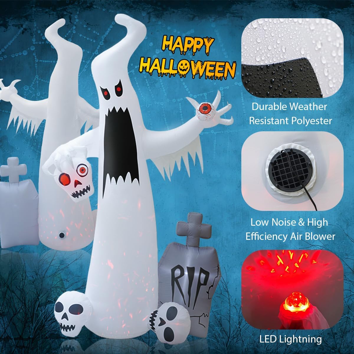 12FT Giant Halloween Ghost Inflatable