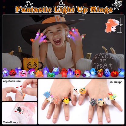 50PCS Halloween LED Light-Up Rings