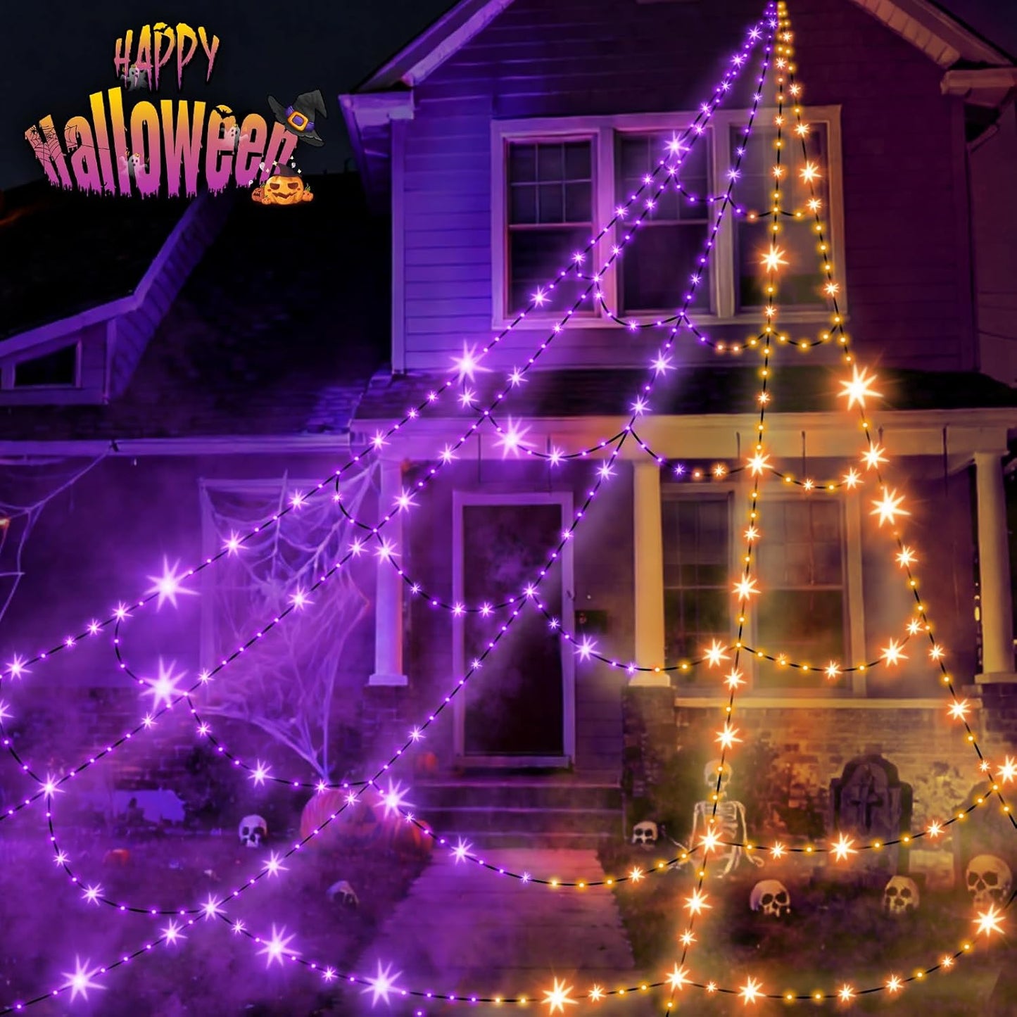 Light-Up Halloween Spider Web