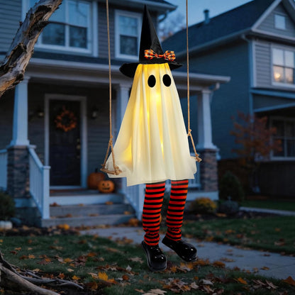 Light-Up Halloween Swing Ghost