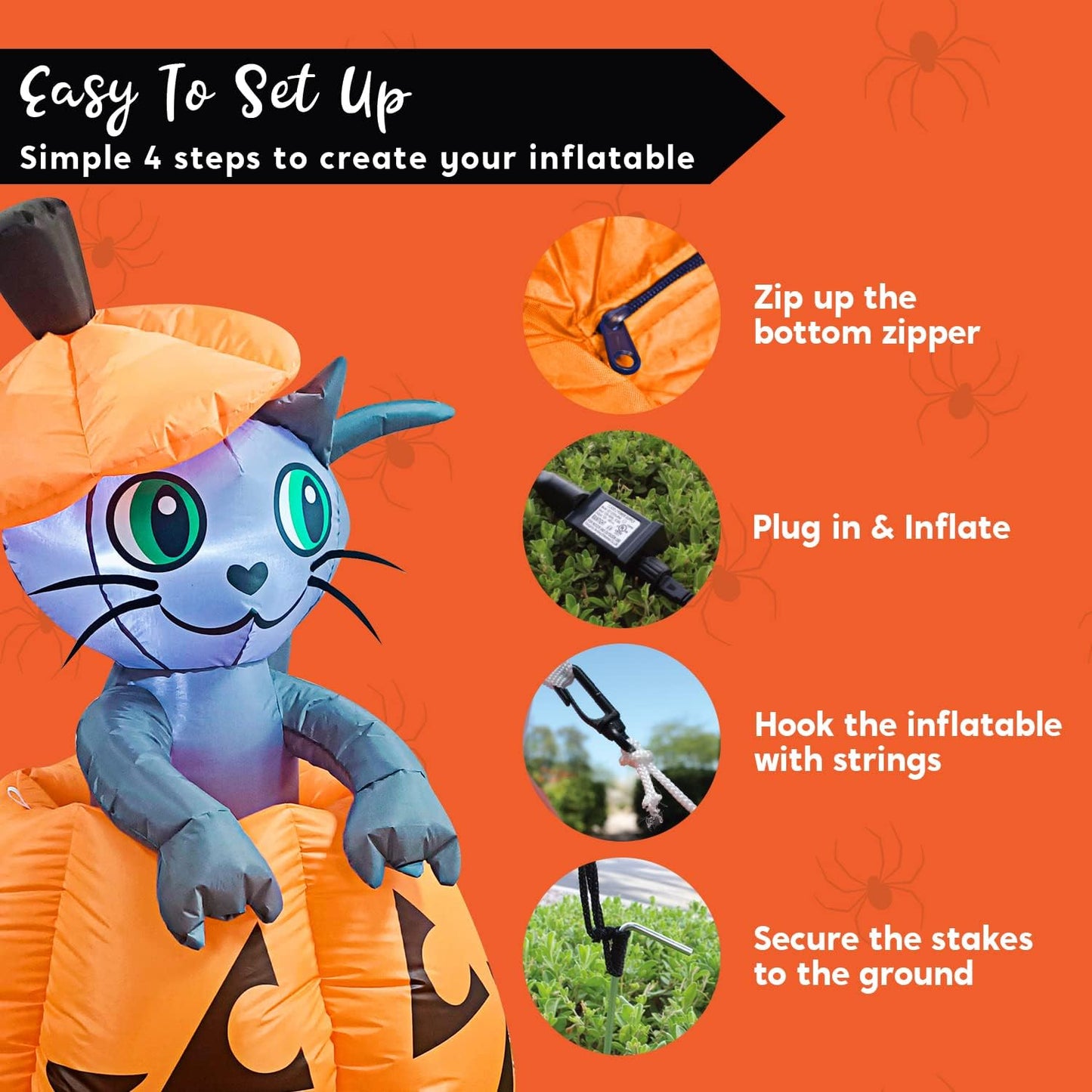 5FT Animated Halloween Cat Inflatable