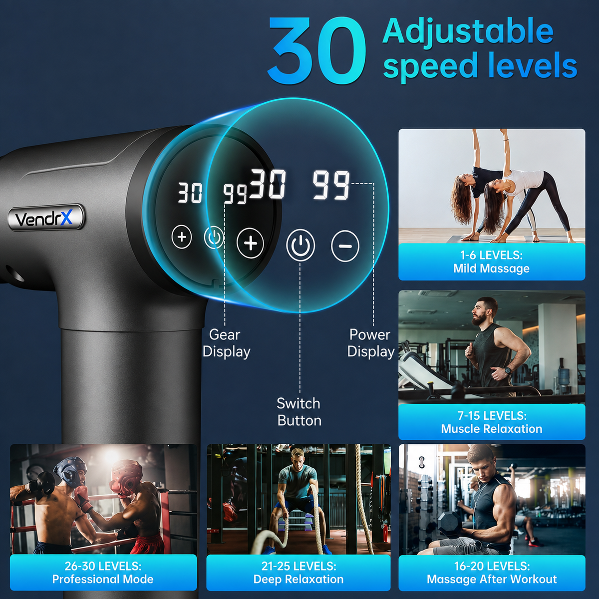VendrX™ X6 - Deep Tissue Massage Gun