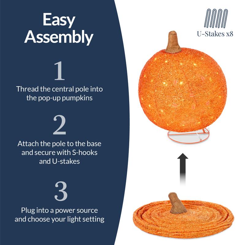 Lighted Pop-Up Halloween Pumpkin Set – 2 Pack