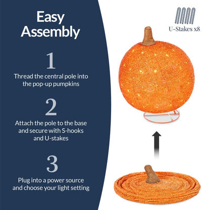 Lighted Pop-Up Halloween Pumpkin Set – 2 Pack