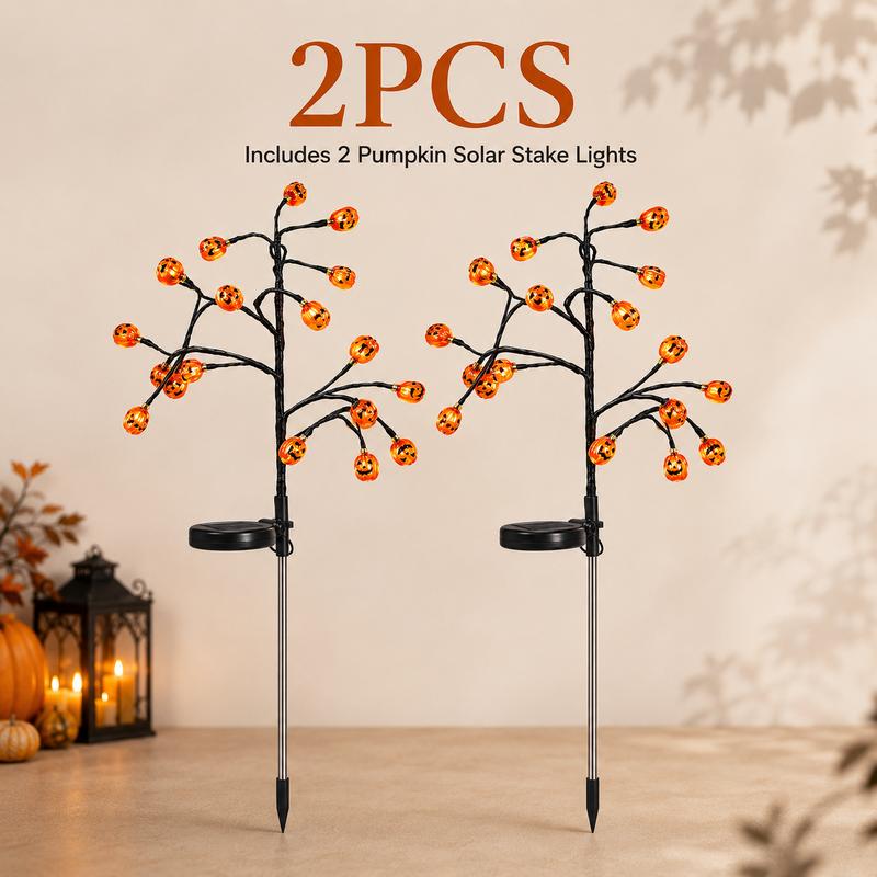 Pumpkin Solar Stake Lights – 2 Pack
