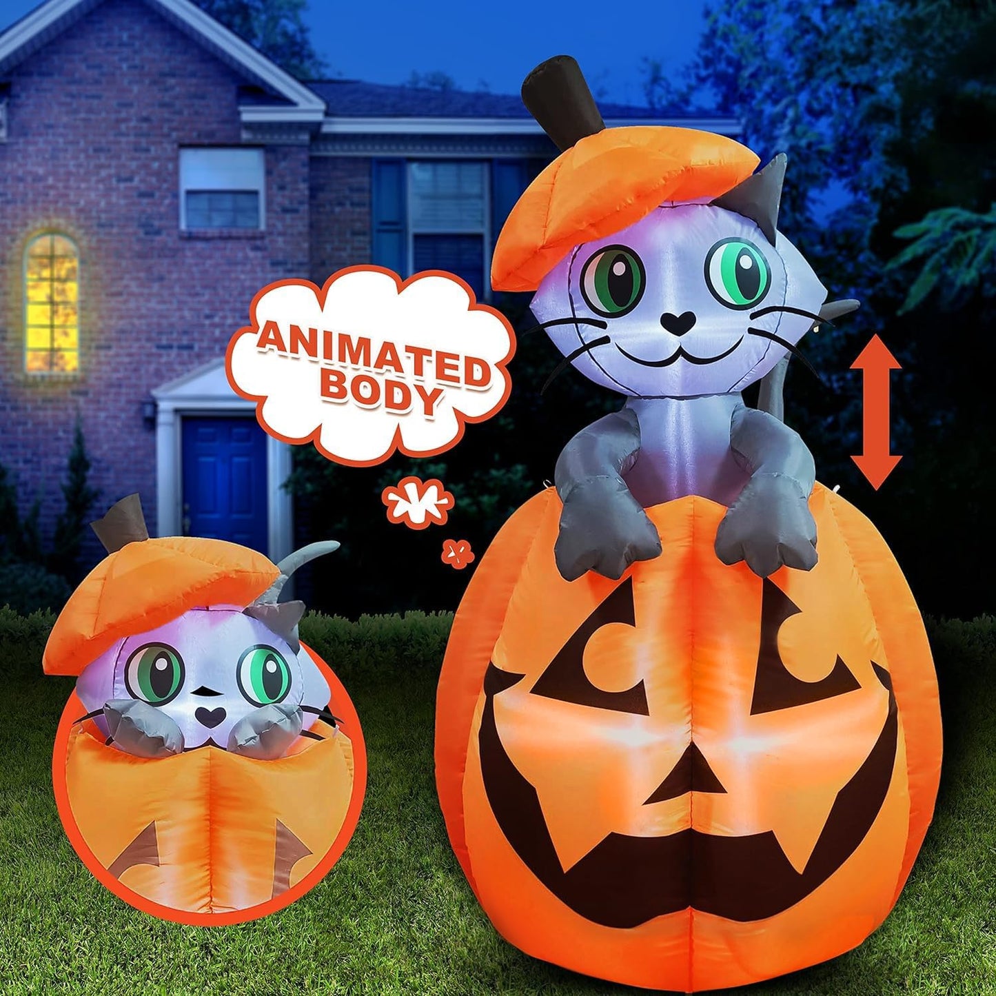 5FT Animated Halloween Cat Inflatable
