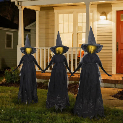 Light-Up Halloween Witch Yard Stakes – Set of 3