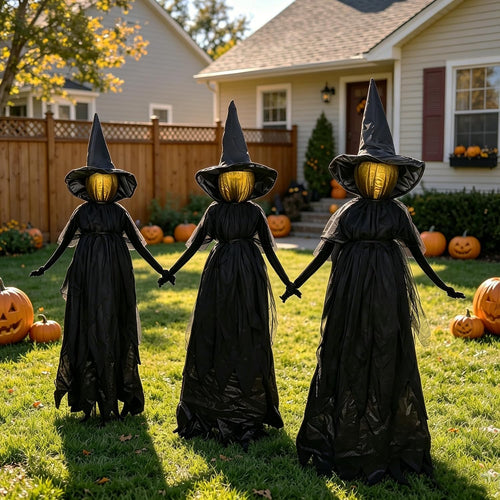 Light-Up Halloween Witch Yard Stakes – Set of 3