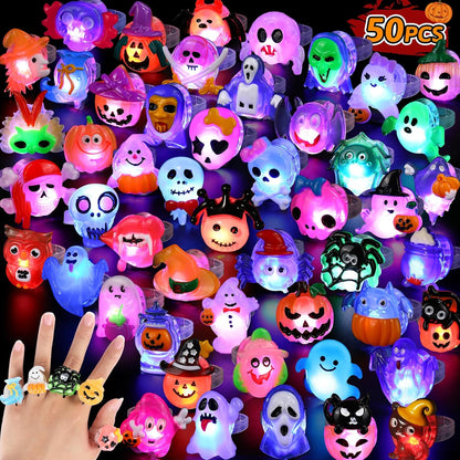 50PCS Halloween LED Light-Up Rings