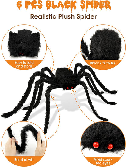 Giant Halloween Spider – Set of 6
